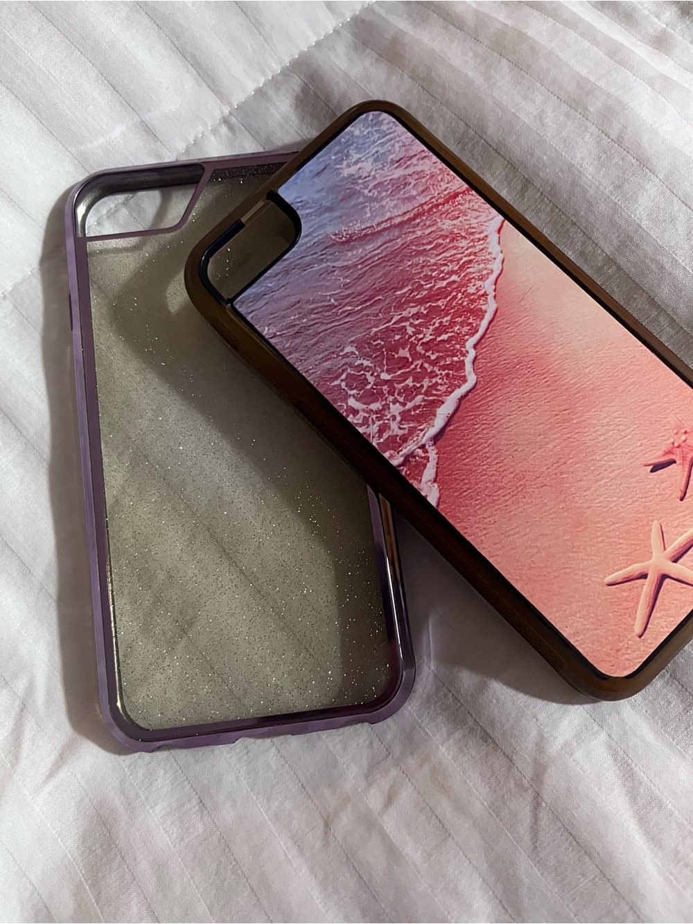 Rose Gold Glitter Phone Case and Pink Beach Phone Case - Unbranded